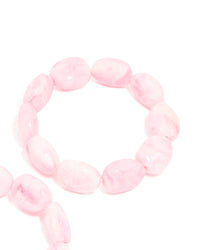 Pink Oval Beaded Stretch Bracelets 2-Pack - link has visual effect only