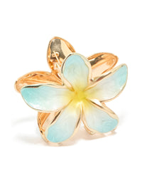Gold Blue Enamel Tropical Claw Clip - link has visual effect only