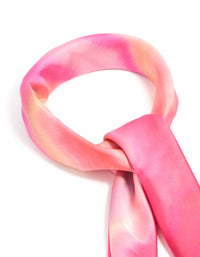 Pink Striped Tie-Dye Fabric Scarf - link has visual effect only