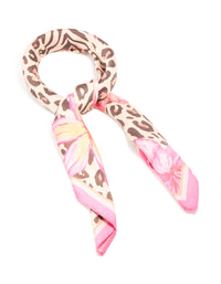 Leopard Print & Flower Fabric Scarf - link has visual effect only