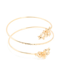 Gold Hammered Flowers Arm Cuff - link has visual effect only