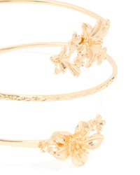 Gold Hammered Flowers Arm Cuff - link has visual effect only