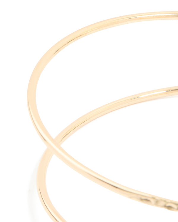 Gold Hammered Flowers Arm Cuff