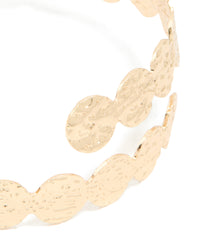 Gold Hammered Disc Wrap Around Arm Cuff - link has visual effect only
