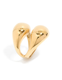Waterproof Gold Plated Stainless Steel Open Orb Ring - link has visual effect only
