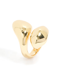 Gold Plated Oversized Twist Ring - link has visual effect only
