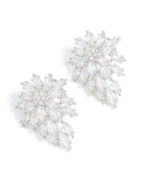 Cubic Zirconia Snowflake Cluster Earrings - link has visual effect only