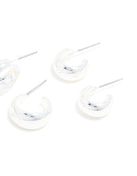 Silver Simple Open Hoop Earrings 3-Pack - link has visual effect only