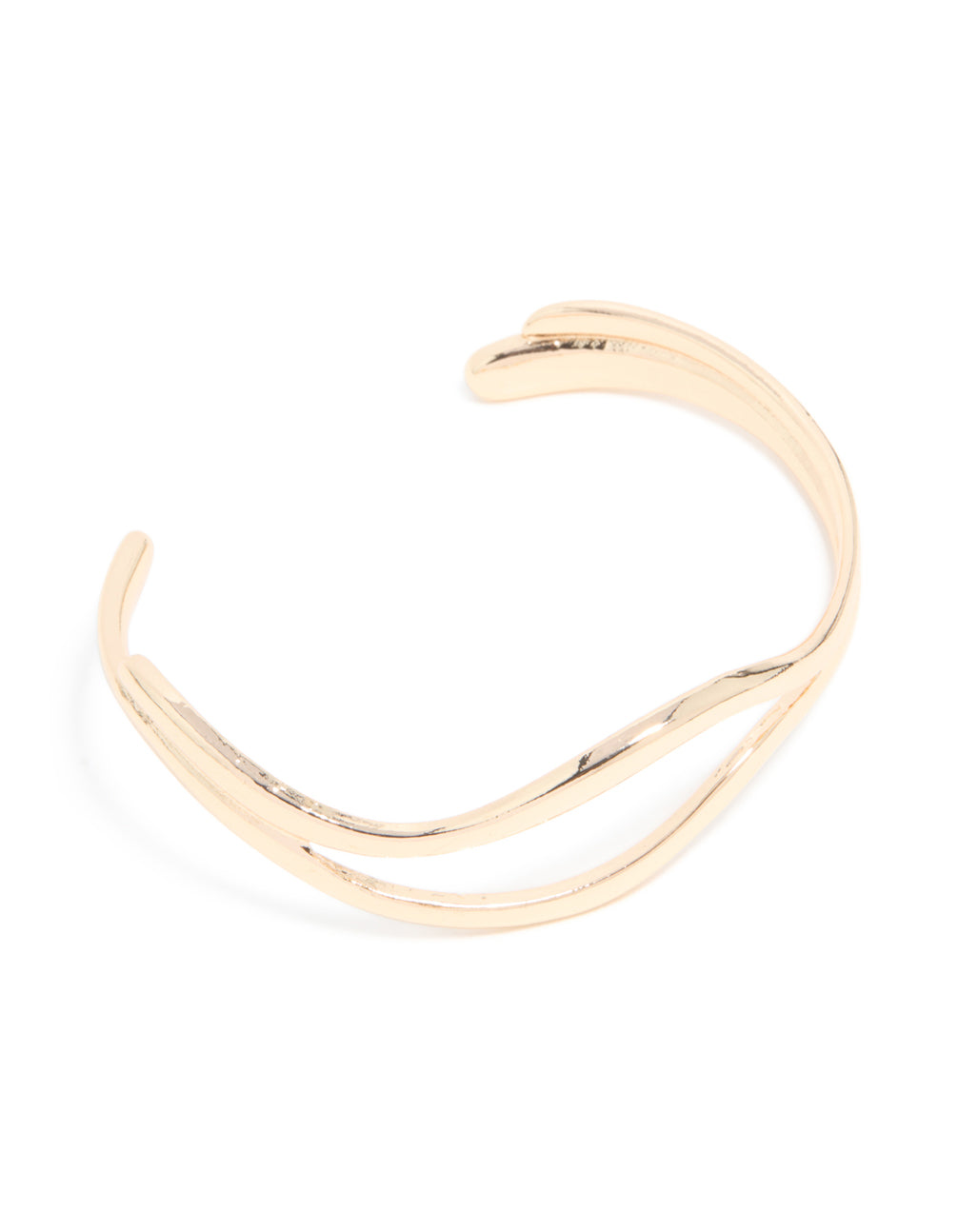 Gold Double Layered Wavy Wrist Cuff