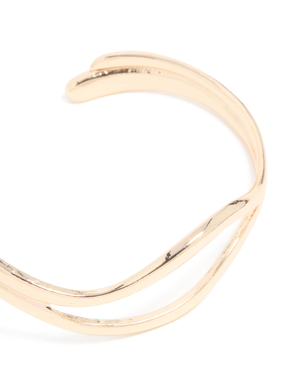 Gold Double Layered Wavy Wrist Cuff