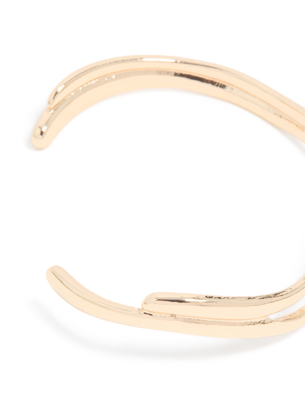 Gold Double Layered Wavy Wrist Cuff