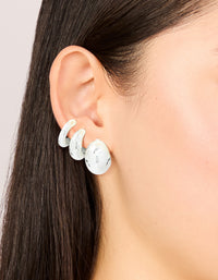 Silver Small Smooth Hoop Earrings 3-Pack - link has visual effect only