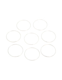 Silver Textured Thin Bangles 8-Pack - link has visual effect only