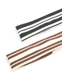 Striped Waffle Fabric Headbands 2-Pack - link has visual effect only