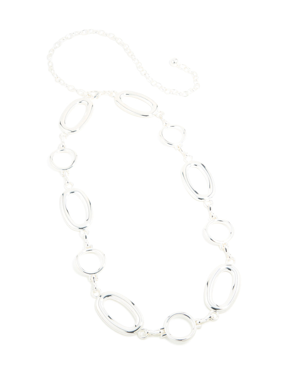 Silver Large Oval & Circle Belt