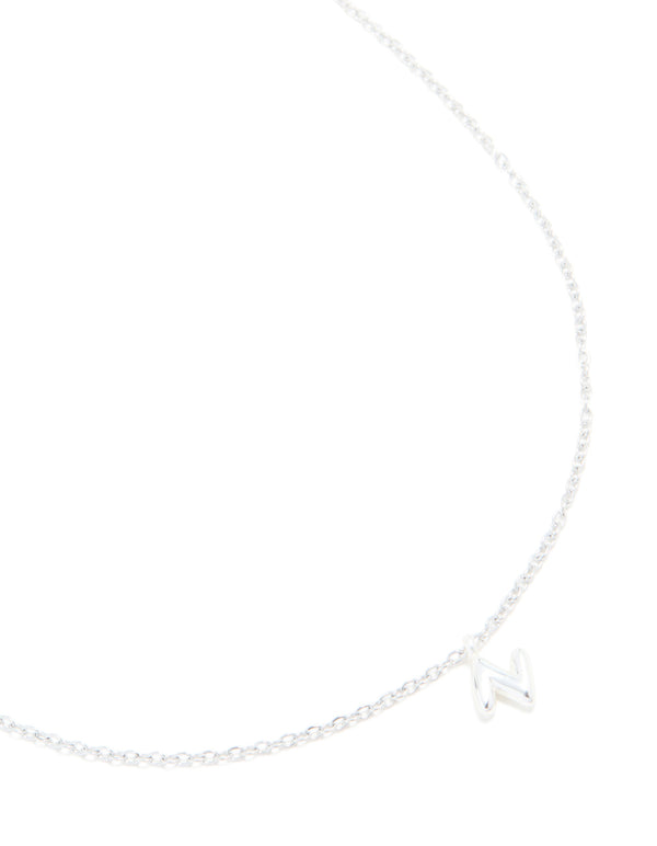 Waterproof Stainless Steel Mini Bubble Letter N Necklace