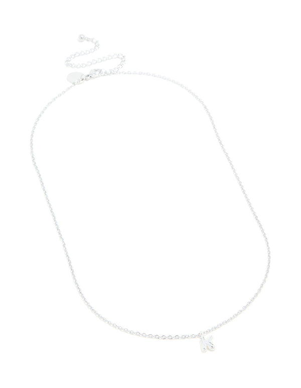 Waterproof Stainless Steel Mini Bubble Letter K Necklace