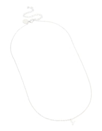 Waterproof Stainless Steel Mini Bubble Letter V Necklace - link has visual effect only