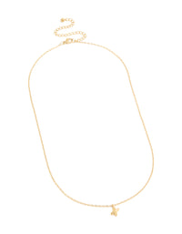 Waterproof Gold Plated Stainless Steel Mini Bubble Letter X Necklace - link has visual effect only