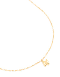 Waterproof Gold Plated Stainless Steel Mini Bubble Letter N Necklace - link has visual effect only