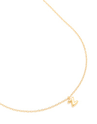 Waterproof Gold Plated Gold Plated Stainless Steel Mini Bubble Letter Z Necklace - link has visual effect only