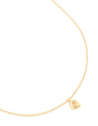 Waterproof Gold Plated Stainless Steel Mini Bubble Letter Q Necklace - link has visual effect only