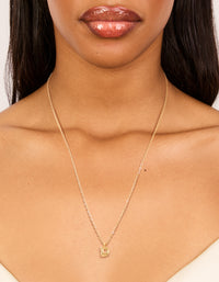 Waterproof Gold Plated Stainless Steel Mini Bubble Letter D Necklace - link has visual effect only