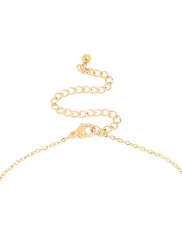 Waterproof Gold Plated Gold Plated Stainless Steel Mini Bubble Letter R Necklace