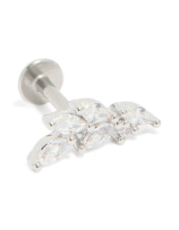 Surgical Steel Cubic Zirconia 5 Leaf Crawler Single Flat Back Stud - link has visual effect only