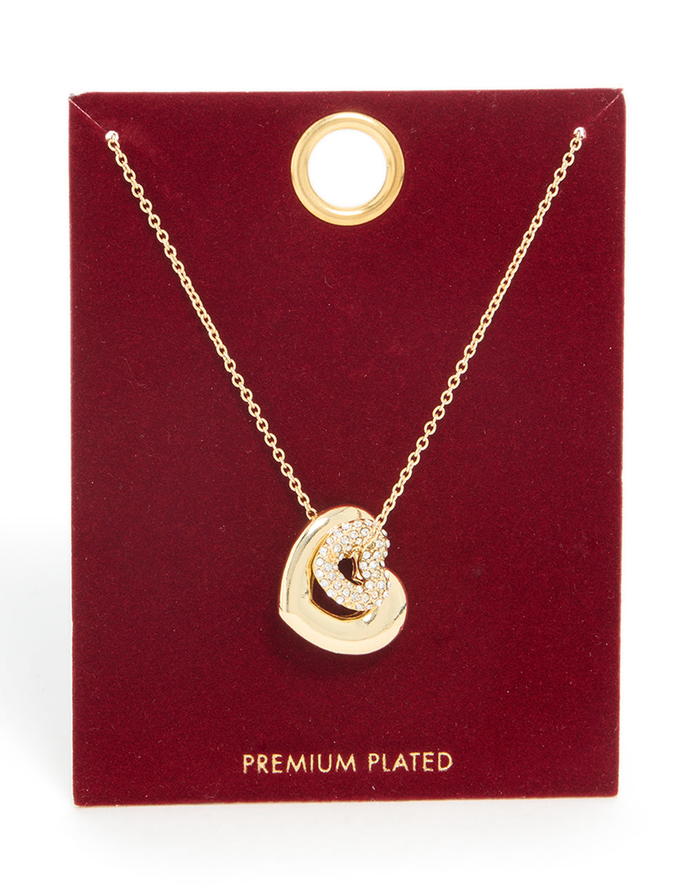 Gold Plated Diamante Bubble Heart Necklace