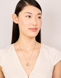 Gold Plated Cubic Zirconia Heart Locket Necklace - link has visual effect only