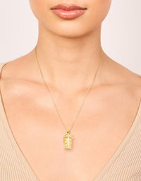 Gold Plated Barrel Pendant Necklace - link has visual effect only