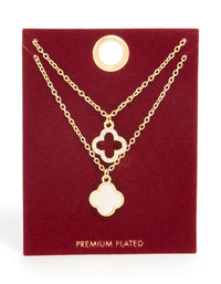 Gold Plated Flower Necklaces 2-Pack - link has visual effect only