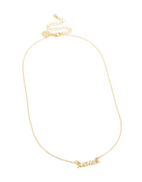 Gold Plated Cubic Zirconia 'Mama' Necklace - link has visual effect only