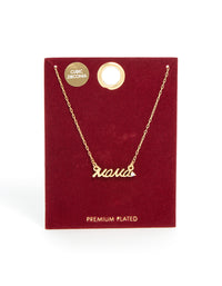 Gold Plated Cubic Zirconia 'Mama' Necklace - link has visual effect only
