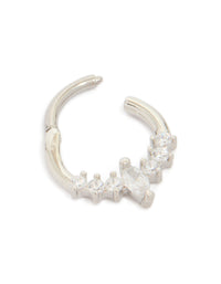 Titanium Diamante Round Detail Clicker Ring - link has visual effect only