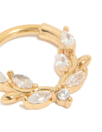 Gold Plated Titanium Cubic Zirconia Vine Clicker Ring - link has visual effect only