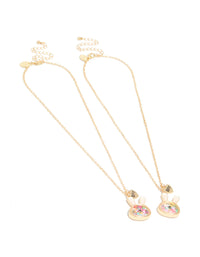 Kids Gold Shaker Bunny Best Friends Necklaces 2-Pack - link has visual effect only