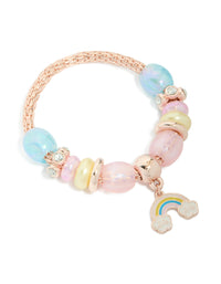 Kids Rose Gold Rainbow & Easter Egg Stretch Charm Bracelet - link has visual effect only