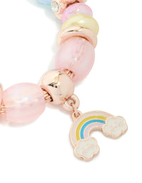 Kids Rose Gold Rainbow & Easter Egg Stretch Charm Bracelet - link has visual effect only
