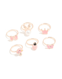 Kids Rose Gold Fairytale & Bunny Rings 6-Pack - link has visual effect only