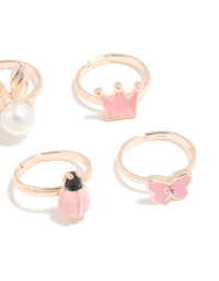 Kids Rose Gold Fairytale & Bunny Rings 6-Pack - link has visual effect only