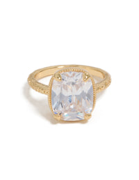 Gold Plated Vintage Cubic Zirconia Ring - link has visual effect only