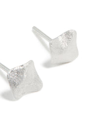 Sterling Silver Abstract Textured Square Stud Earrings - link has visual effect only