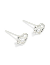 Sterling Silver Heart Knot Stud Earrings - link has visual effect only