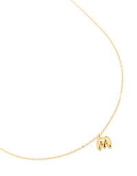 Gold Plated Sterling Silver Bubble Letter M Necklace - link has visual effect only