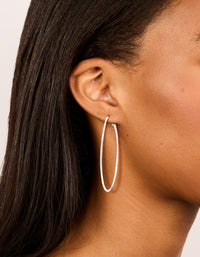 Silver Plated Large Thin Hoop Earrings - link has visual effect only