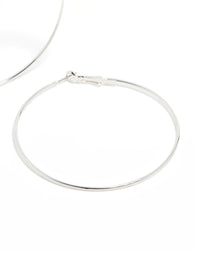 Silver Plated Large Thin Hoop Earrings - link has visual effect only