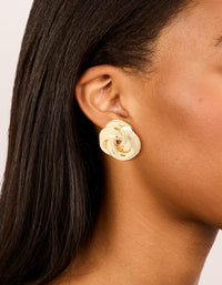 Gold Plated Large Woven Knot Stud Earrings - link has visual effect only