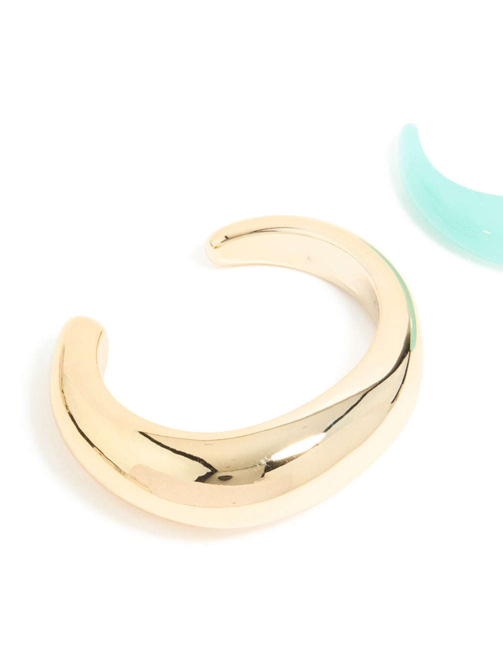 Blue Acrylic & Gold Wrist Cuffs 2-Pack